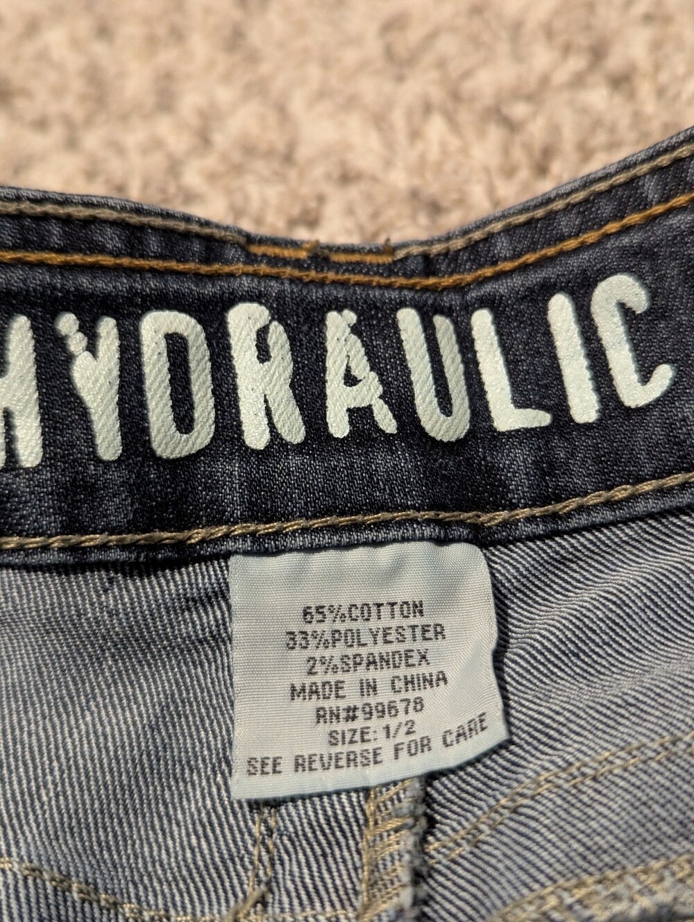 Vintage 2003 Hydraulic Flare Leg Jeans *Mint Condition* Porkchop Pockets Size 1 - Picture 4 of 6